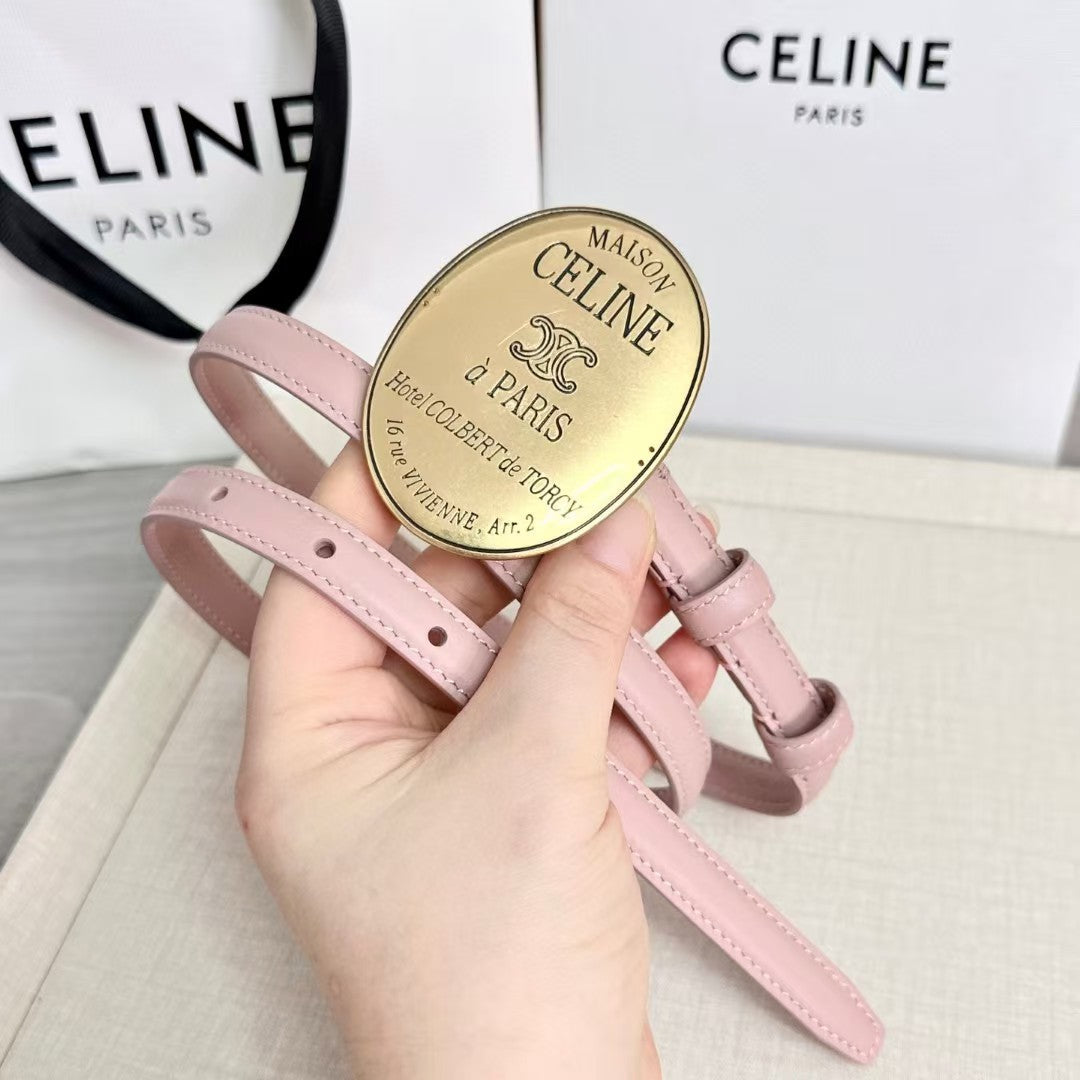 Celine Paris Belt With Signature Round Buckle