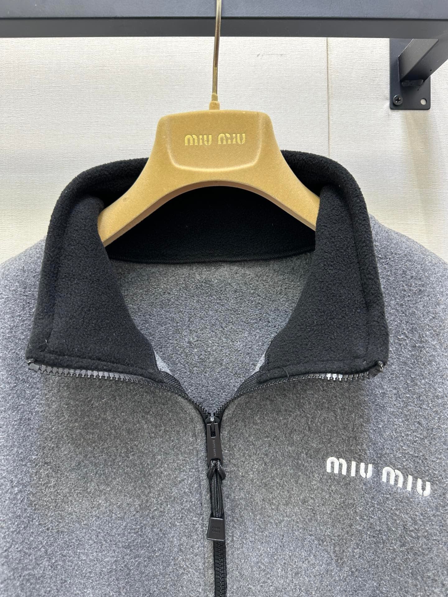 Miumiu 2026 Fleece Sweatshirt Grey Polyester