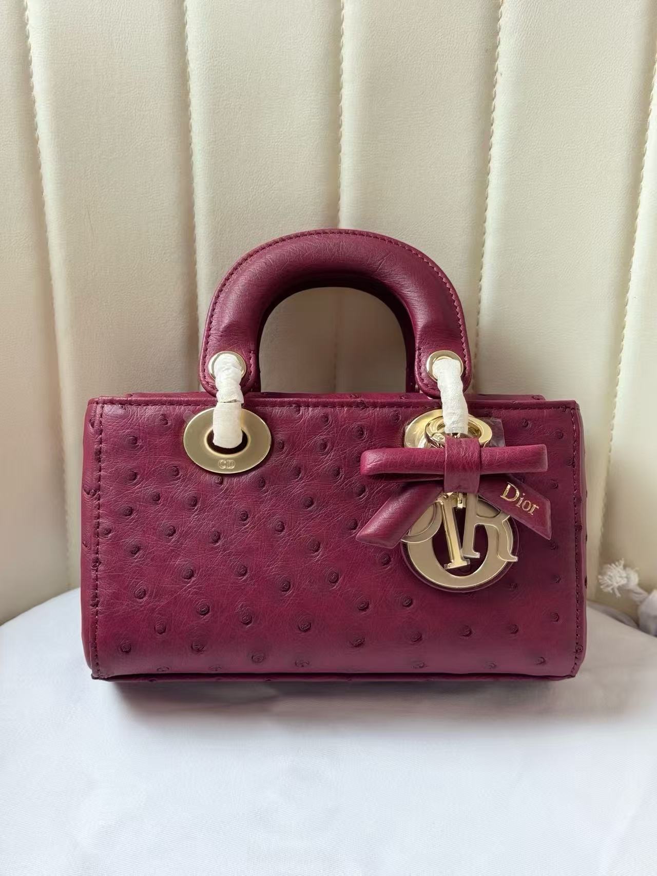 Dior 2026 Lady D-Joy Bag 19cm Ostrich Leather