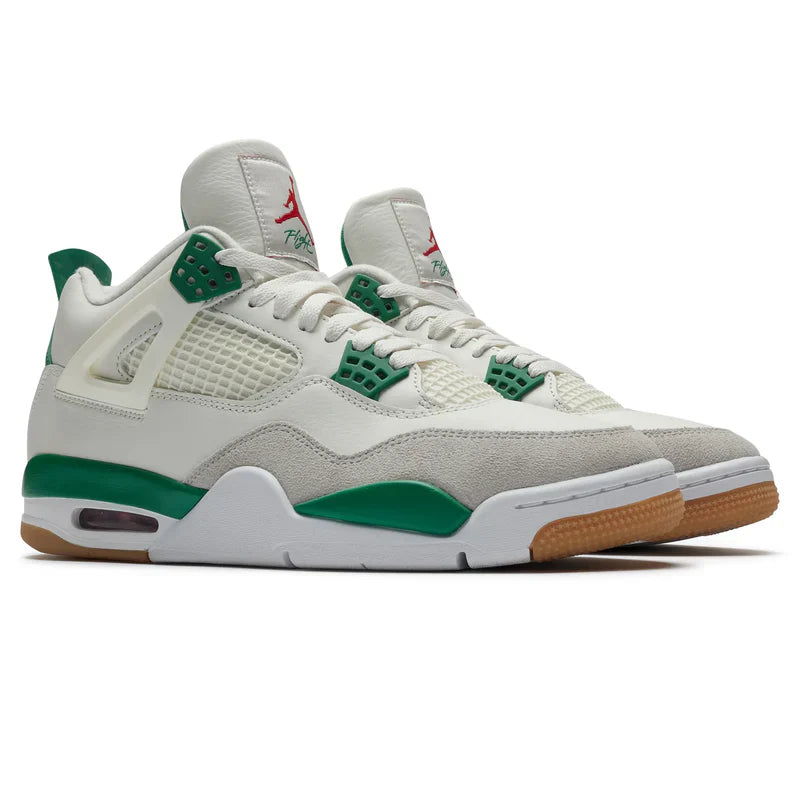 Nike Jordan 4 Retro Pine Green Ivory Gray Suede Leather