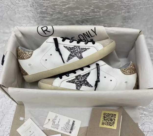 Golden Goose 2026 Senaker Ivory Beige Black Suede Leather