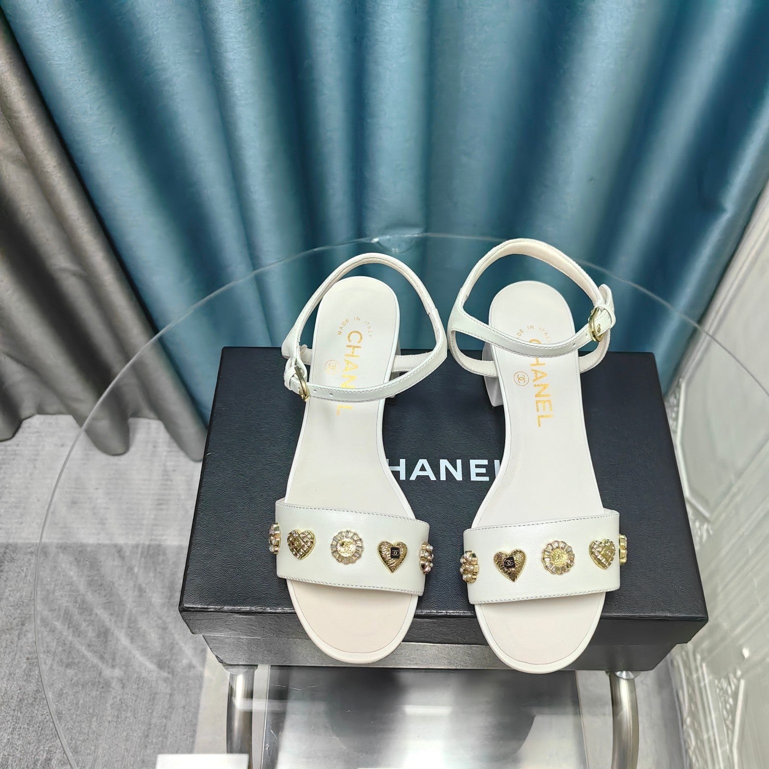 Chanel 2026 Double C Chunky Heel Sandal Lambskin 711130