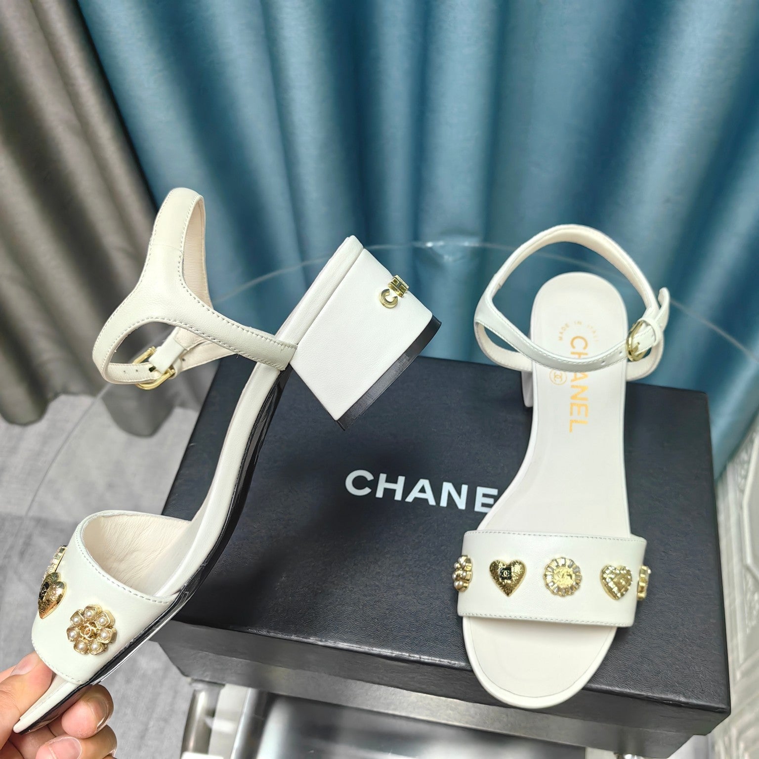 Chanel 2026 Double C Chunky Heel Sandal Lambskin 711130