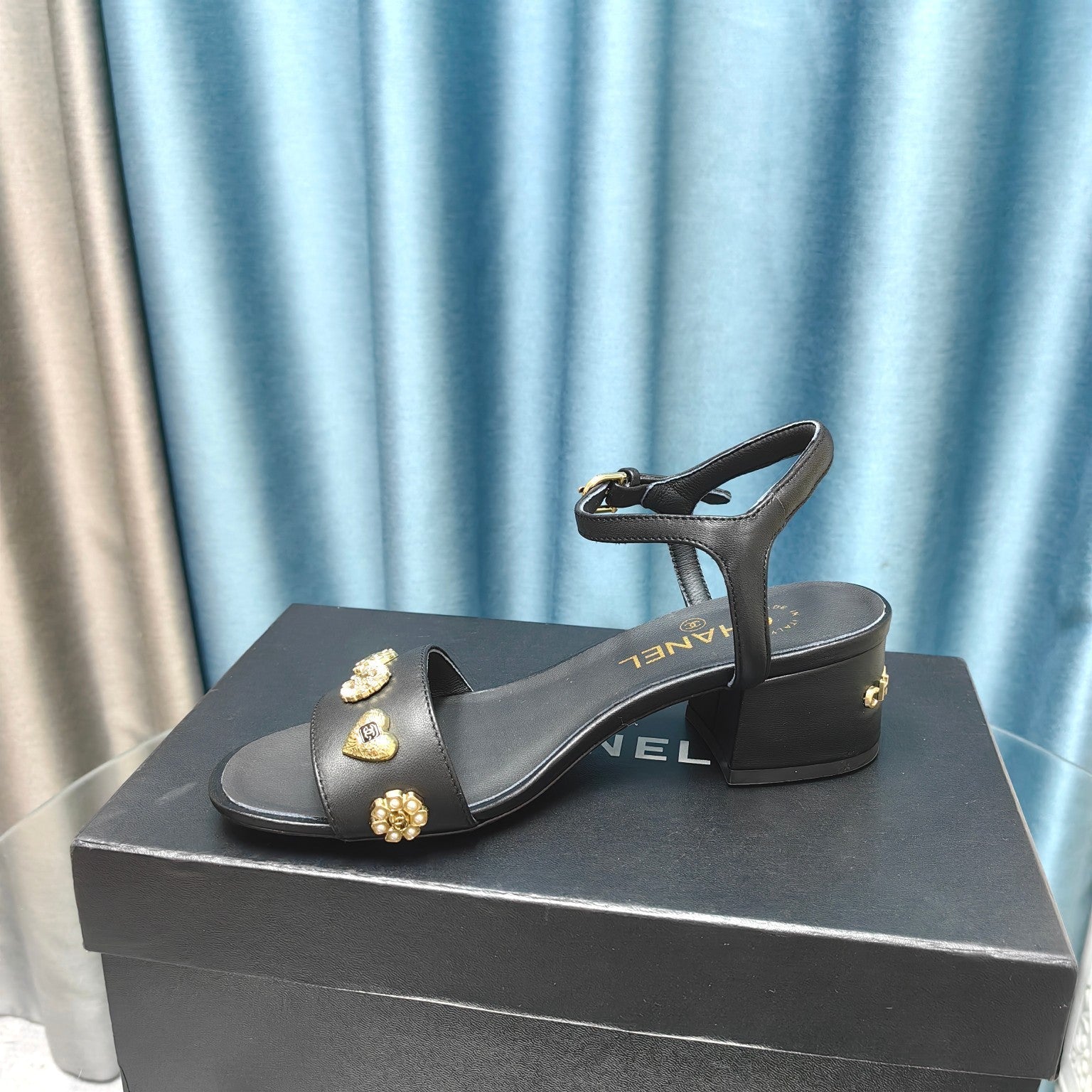 Chanel 2026 Double C Chunky Heel Sandal Lambskin 711130