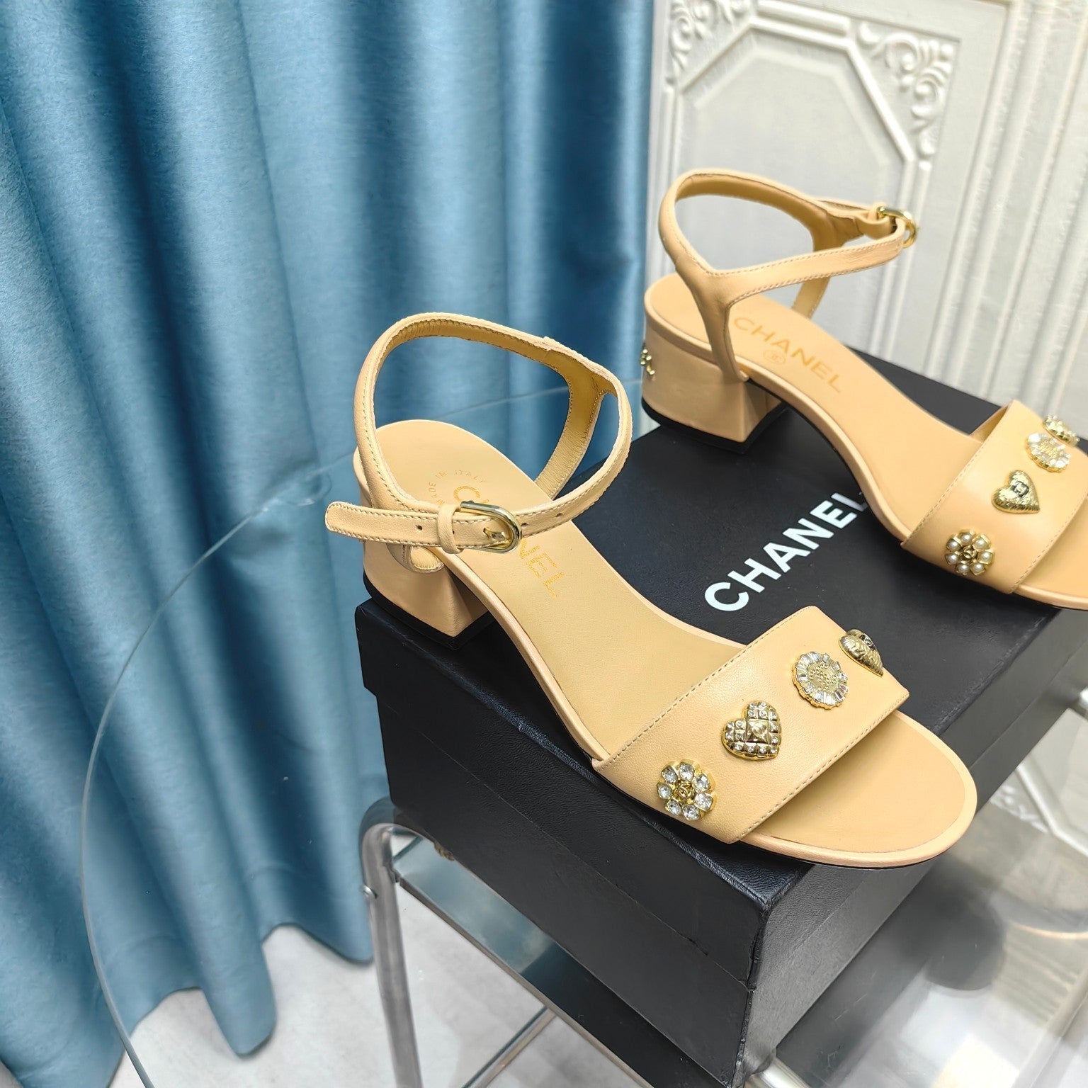 Chanel 2026 Double C Chunky Heel Sandal Lambskin 711130