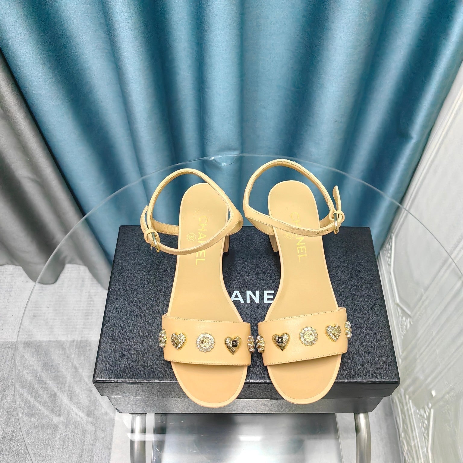 Chanel 2026 Double C Chunky Heel Sandal Lambskin 711130