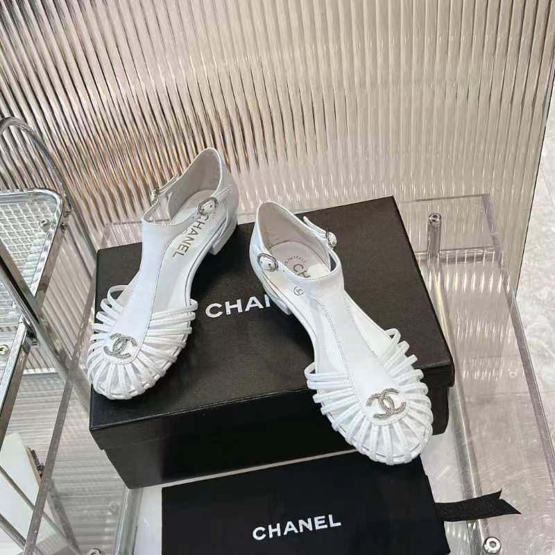 Chanel 2026 Interlocking CC T-Strap Sandals Leather 791132