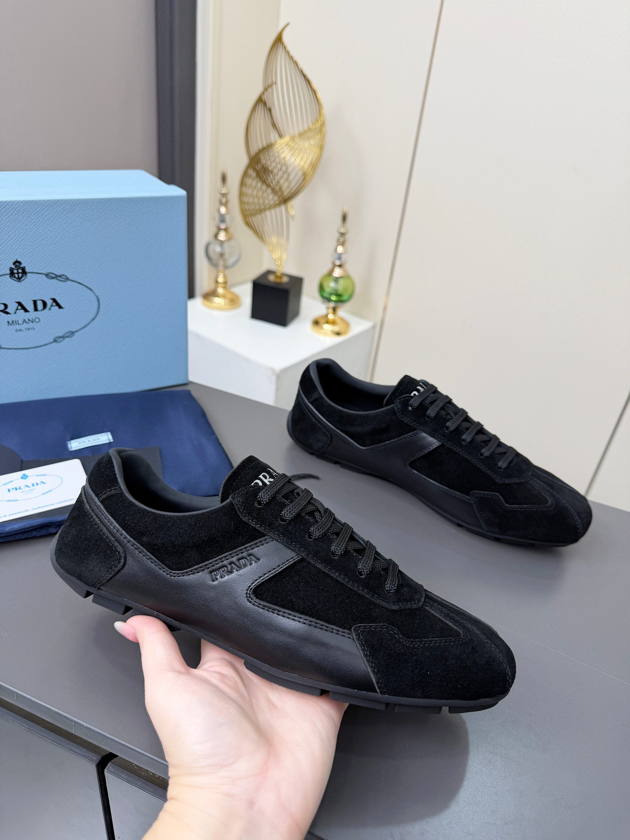 Prada 2026 Casual Sneakers Sheepskin Suede 732935