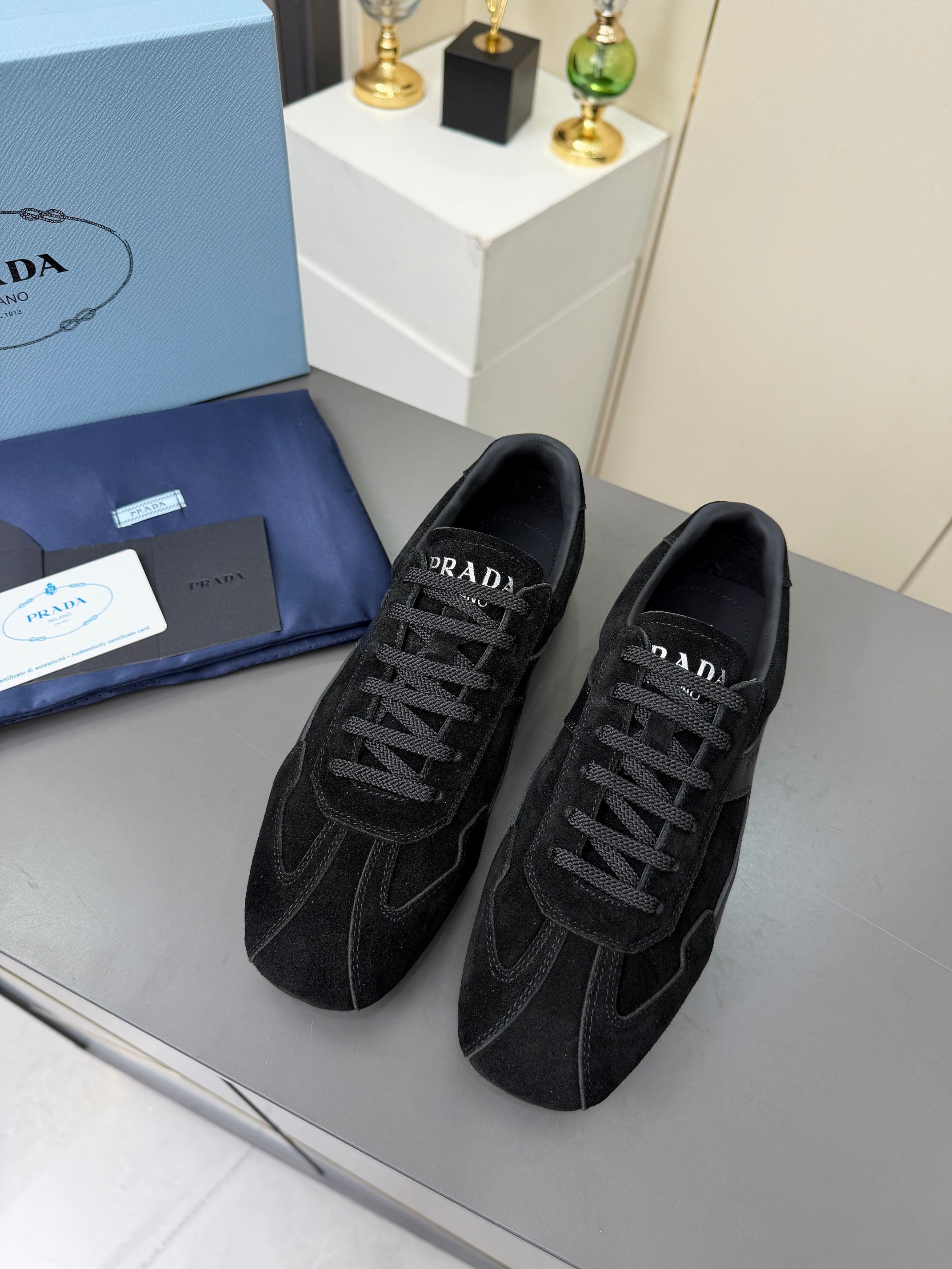 Prada 2026 Casual Sneakers Sheepskin Suede 732935
