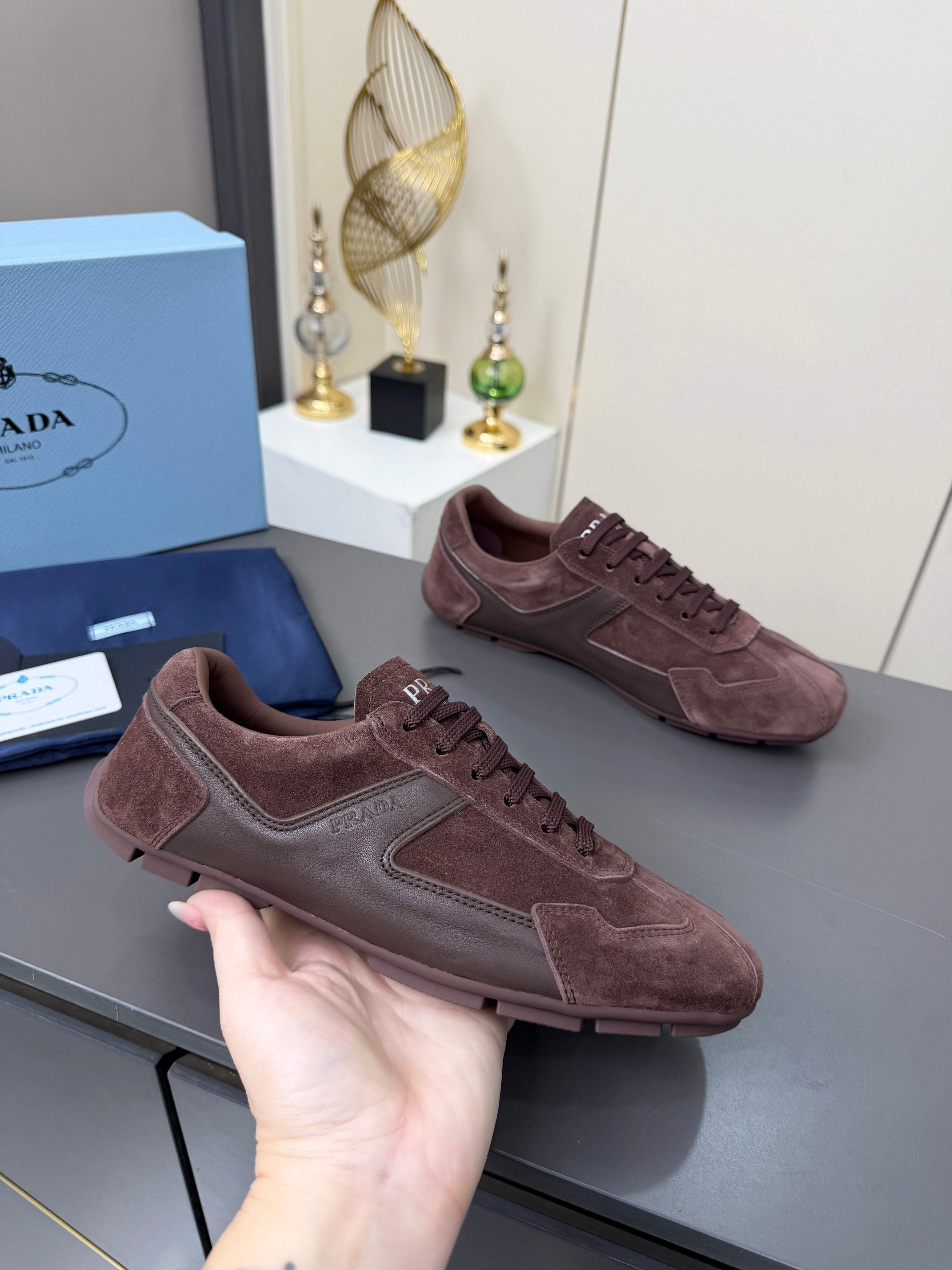 Prada 2026 Casual Sneakers Sheepskin Suede 732935