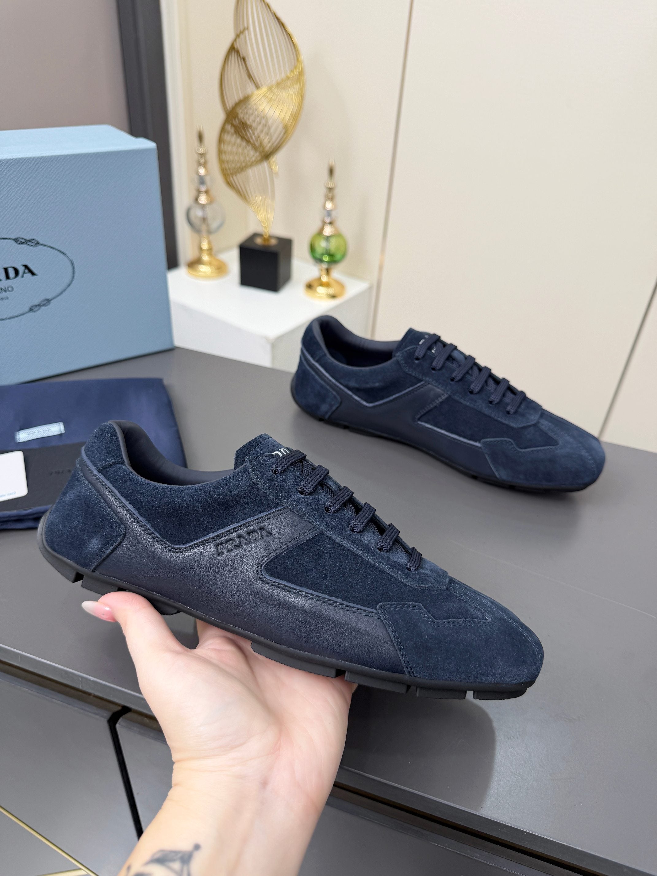 Prada 2026 Casual Sneakers Sheepskin Suede 732935