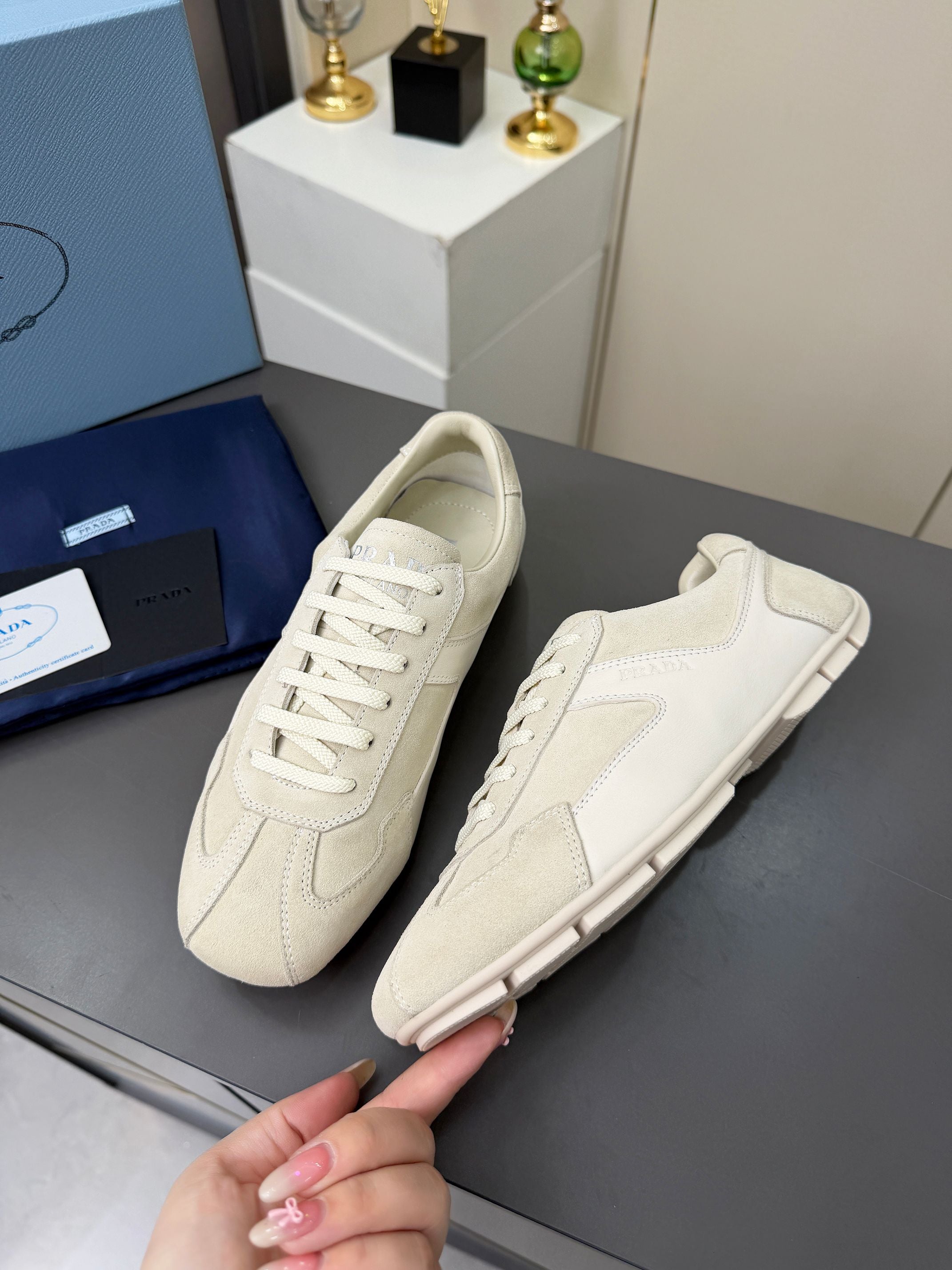Prada 2026 Casual Sneakers Sheepskin Suede 732935