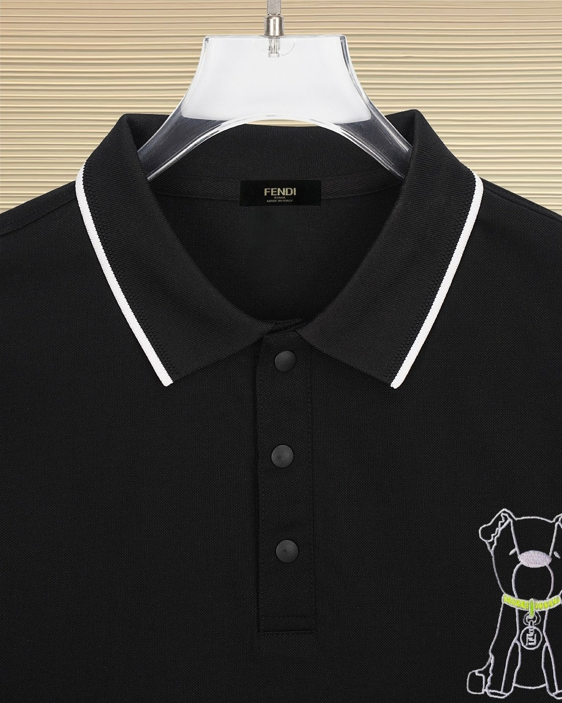 Fendi 2026 Men's Short-Sleeve Polo Shirt Cotton Polyester Fiber 740551