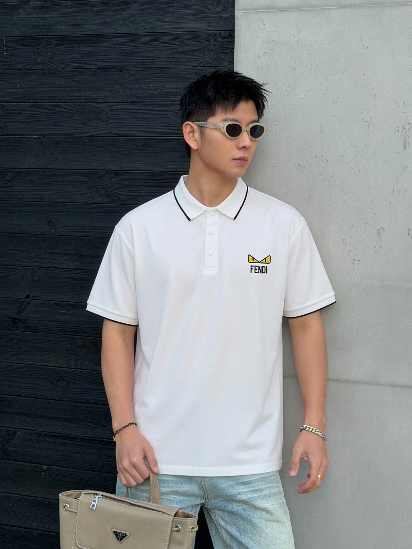 Fendi 2026 Men's Short-Sleeve Polo Shirt Cotton Polyester Fiber 740511