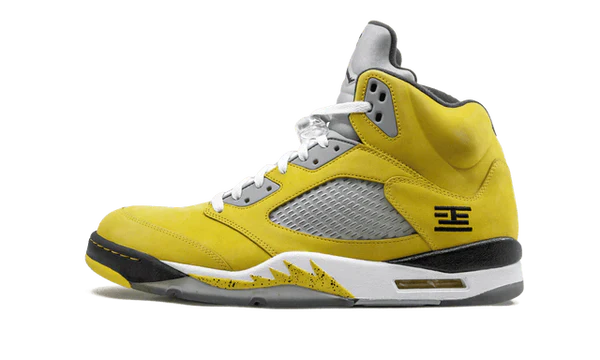 Nike Air Jordan 5 Bright Yellow Suede Mesh
