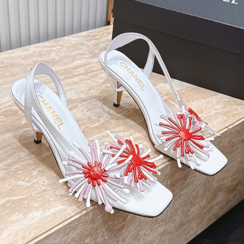 Chanel 2026 Floral Sandal 75mm Calfskin 899050
