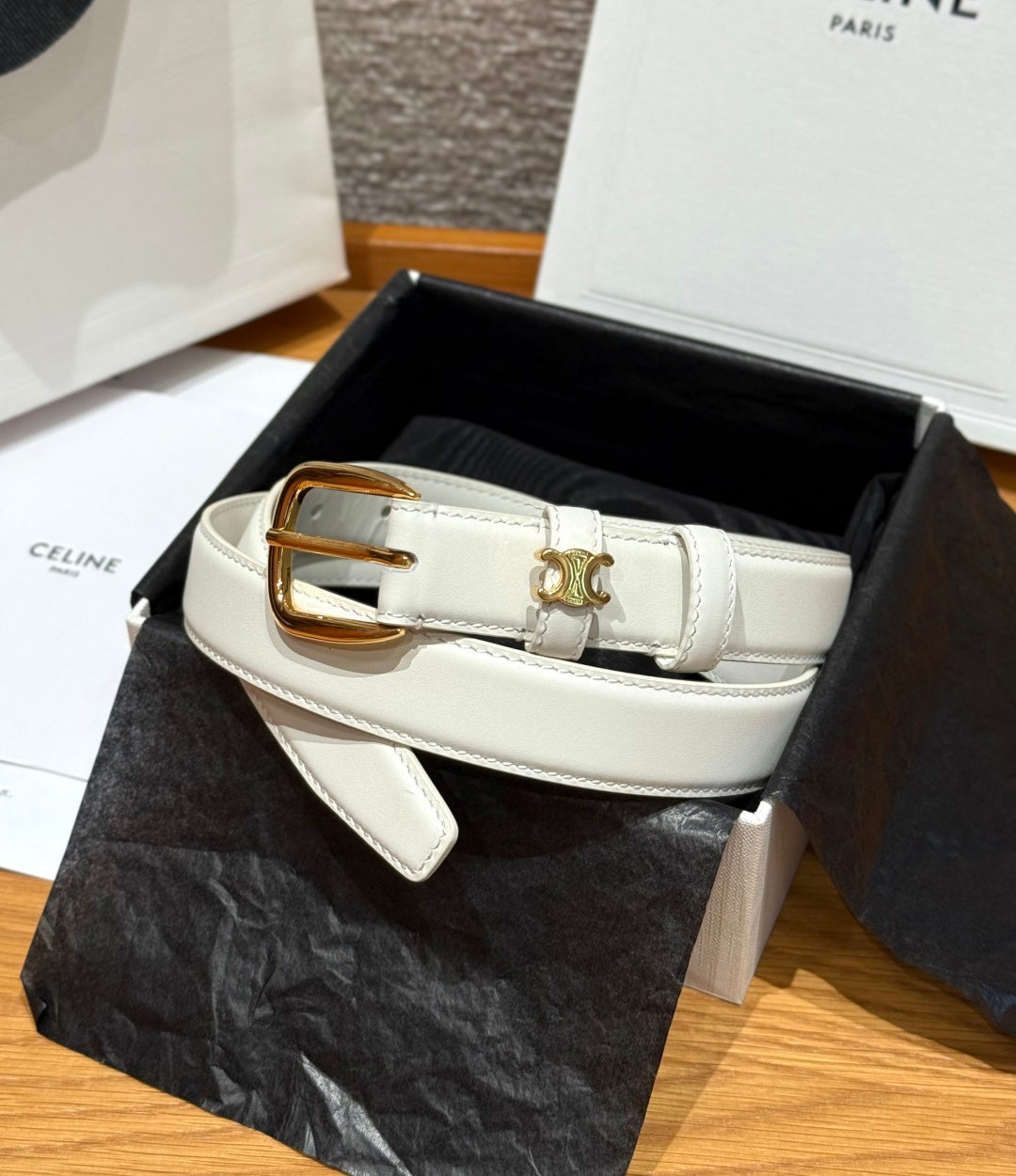 Celine 2026 Vivenne Belt 2.5cm Taurillon Leather