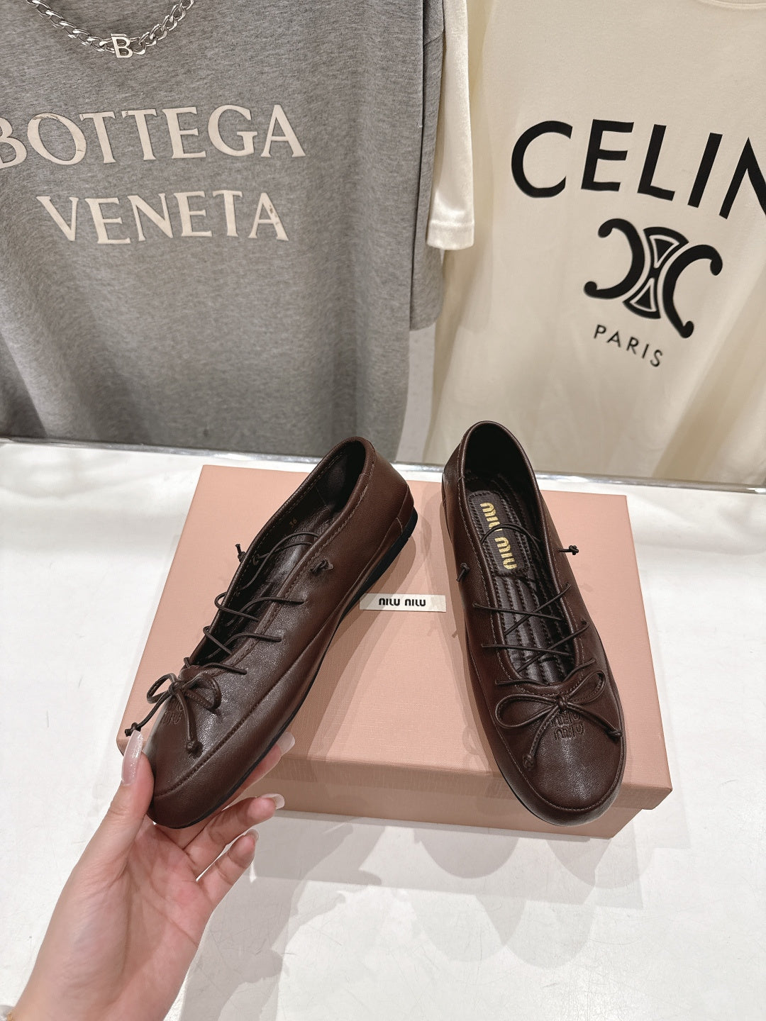 Miumiu 26ss Fairy Style Ballet Flats Sheepskin
