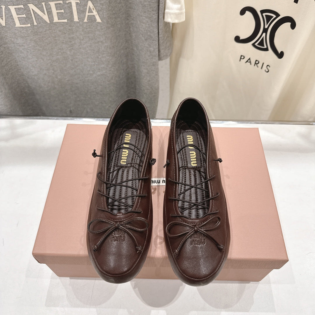 Miumiu 26ss Fairy Style Ballet Flats Sheepskin