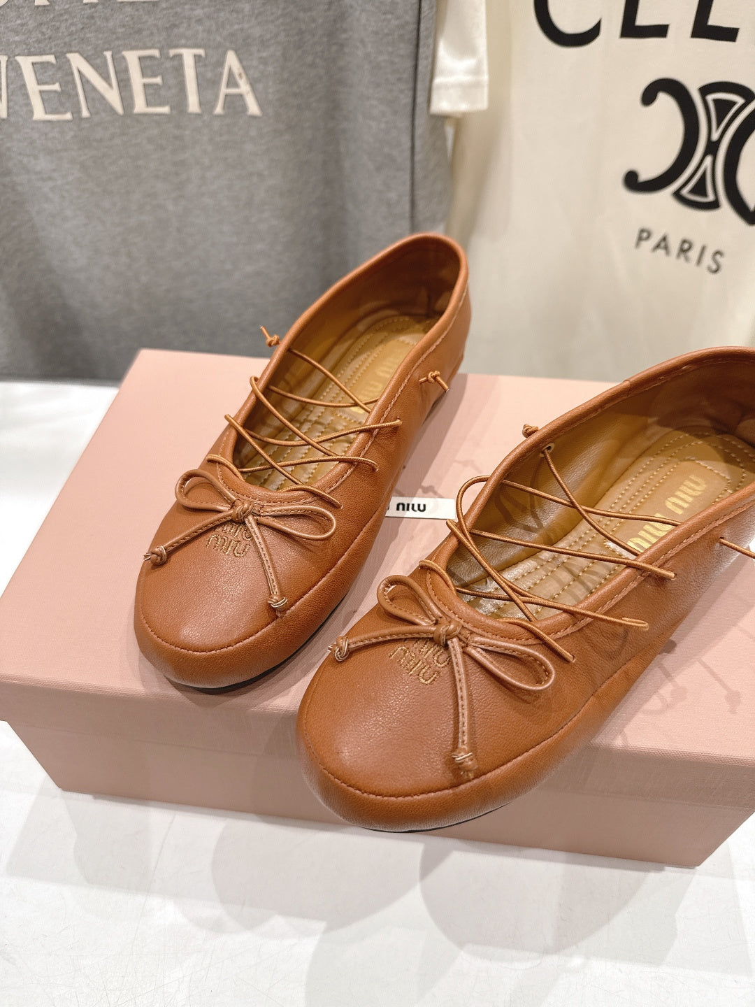 Miumiu 26ss Fairy Style Ballet Flats Sheepskin