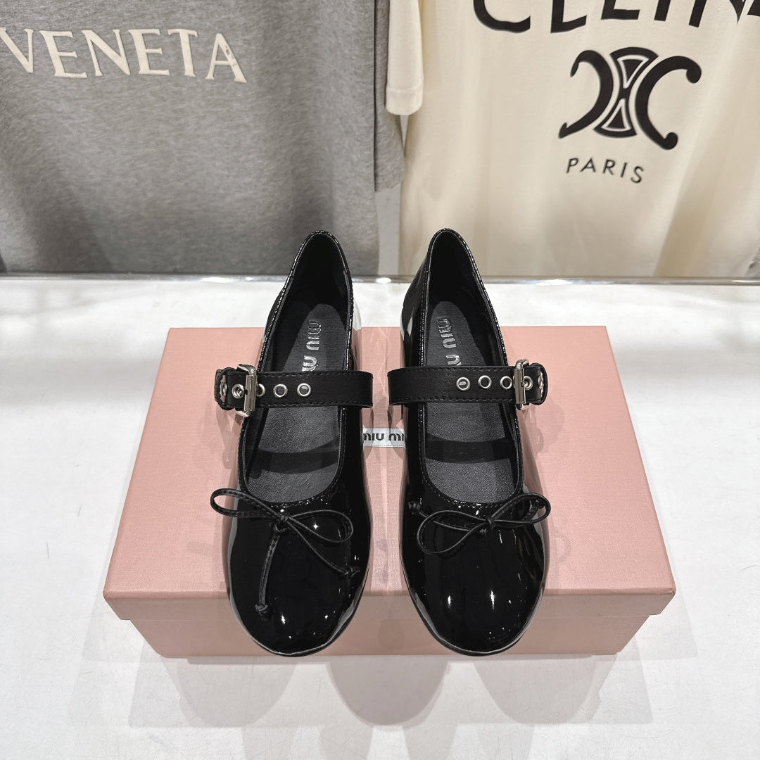 Miumiu 26ss Fairy Style Ballet Flats Patent Leather