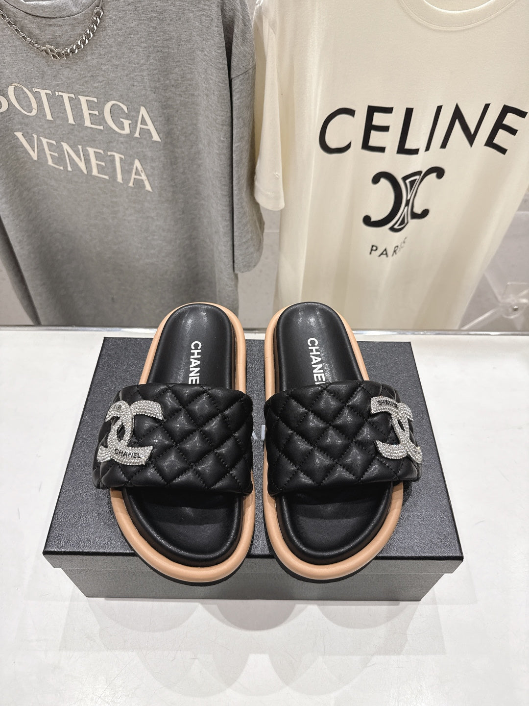 Chanel 2026 Logo Flat Sandal Sheepskin 713015