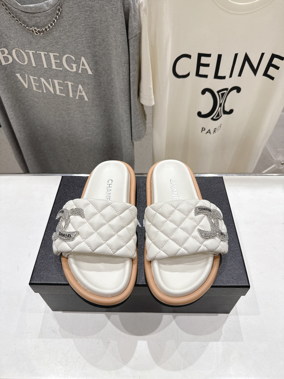 Chanel 2026 Logo Flat Sandal Sheepskin 713015