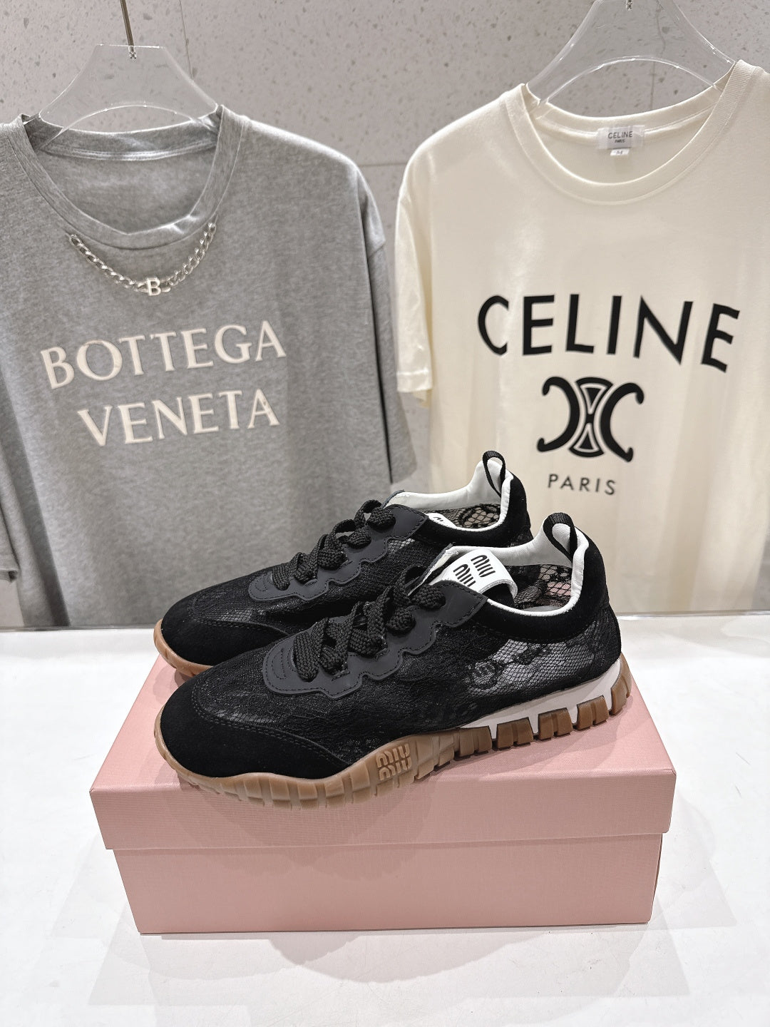 Miumiu 26ss Sneaker Lace Fabric Suede 713082