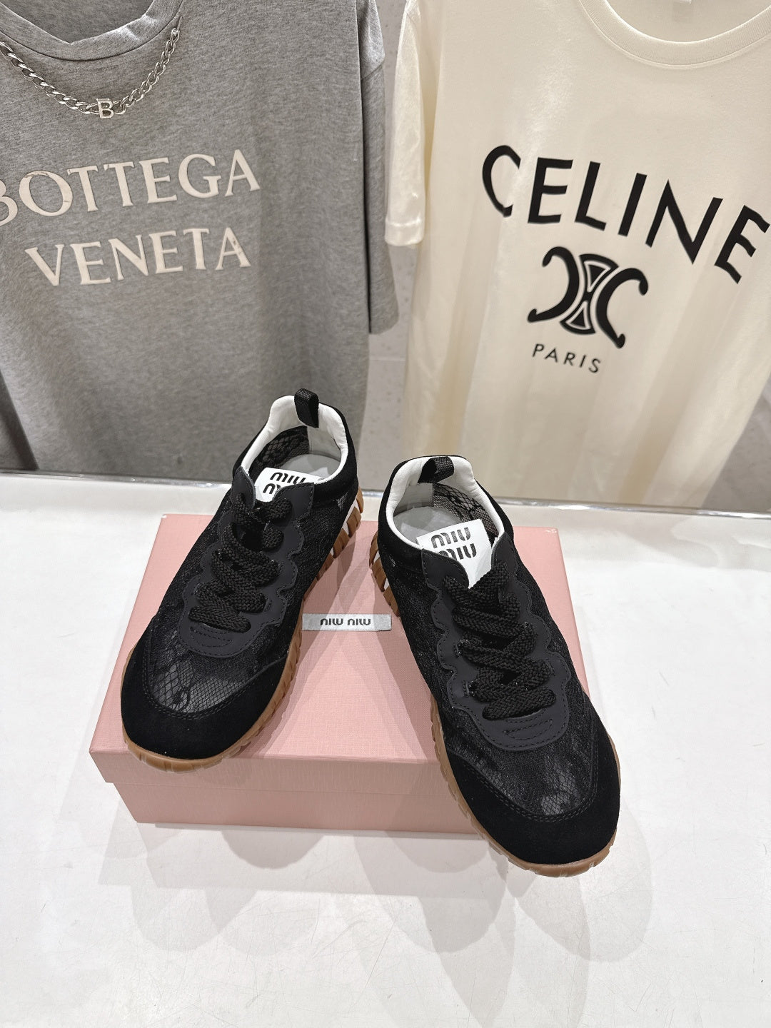 Miumiu 26ss Sneaker Lace Fabric Suede 713082