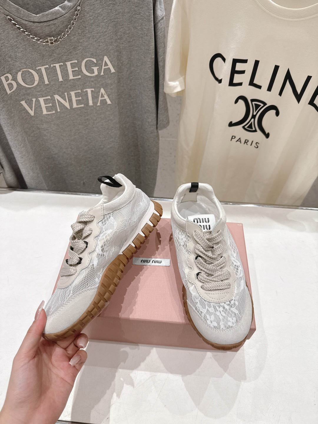 Miumiu 26ss Sneaker Lace Fabric Suede 713082