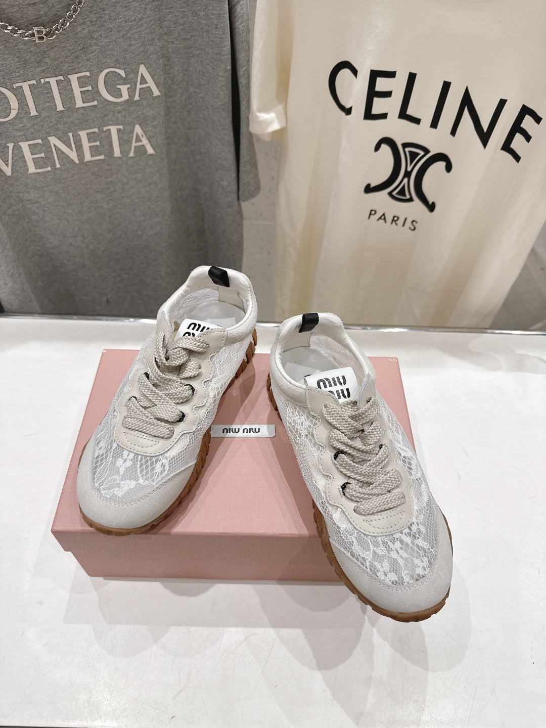 Miumiu 26ss Sneaker Lace Fabric Suede 713082