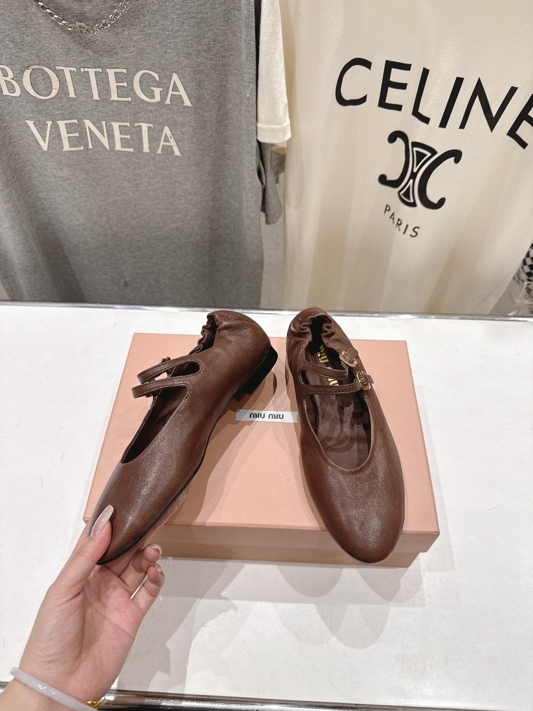 Miumiu 26ss Mary Jane Ballet Flats Cowhide 713091