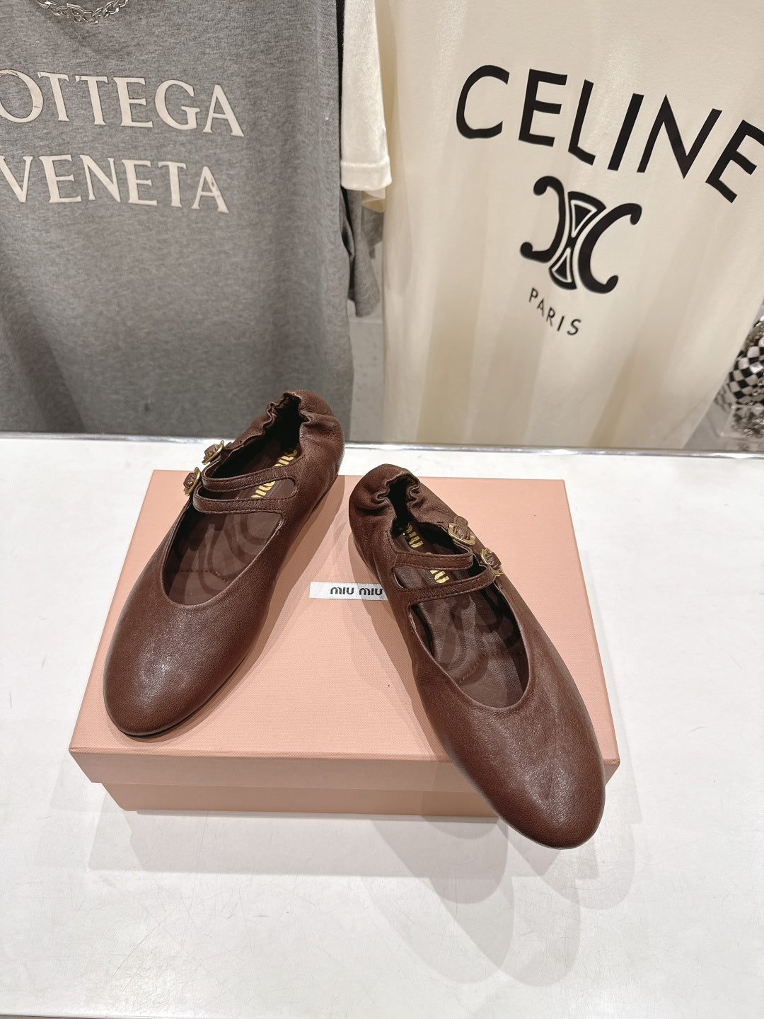 Miumiu 26ss Mary Jane Ballet Flats Cowhide 713091