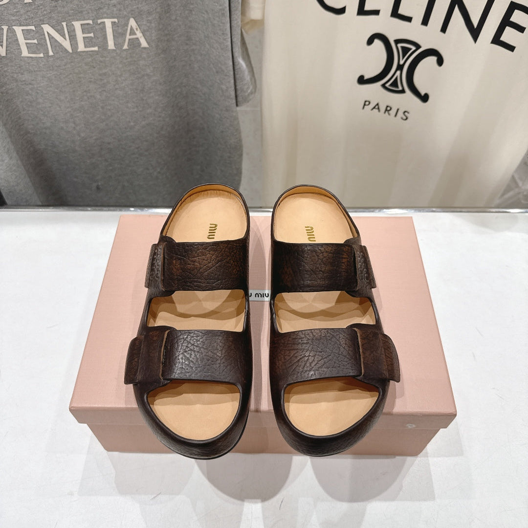 Miumiu 26ss Platform Sandals Cowhide 713102