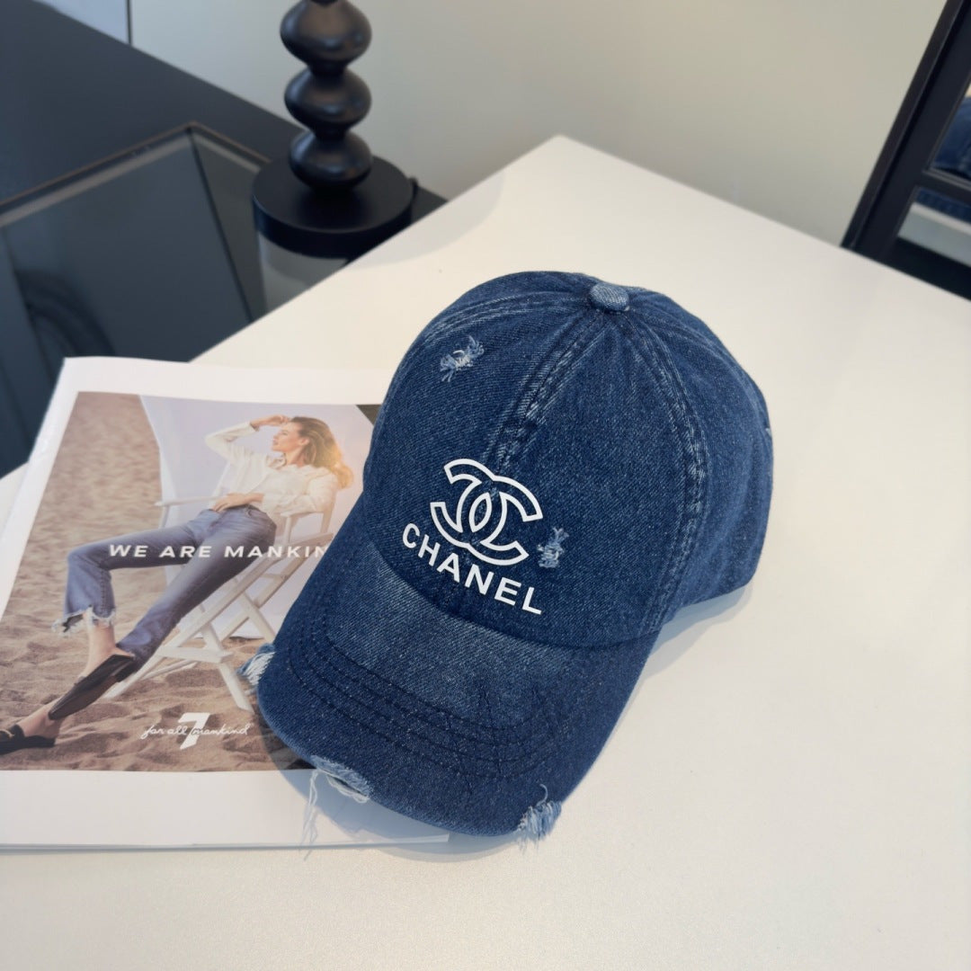 Chanel Baseball Cap Denim Cotton 343547