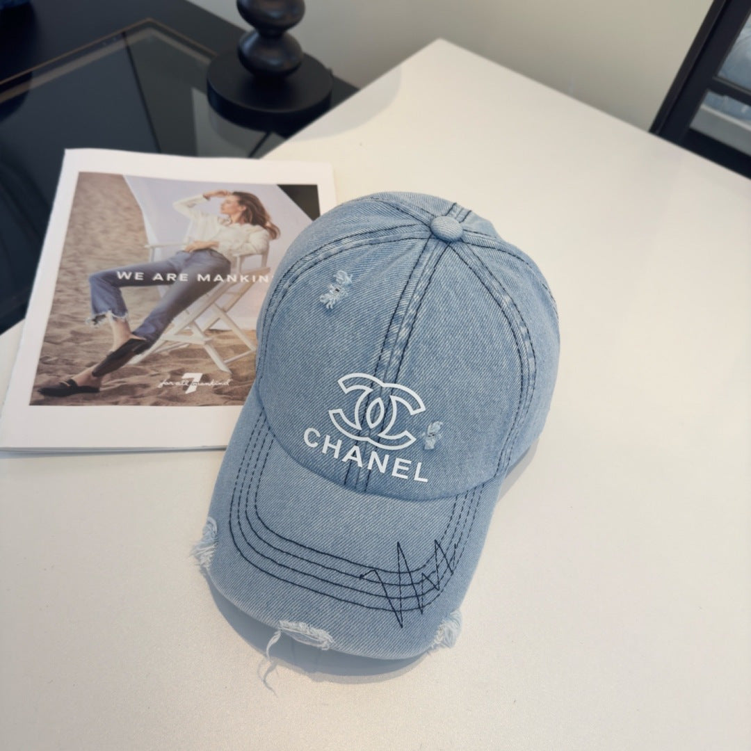 Chanel Baseball Cap Denim Cotton 343547