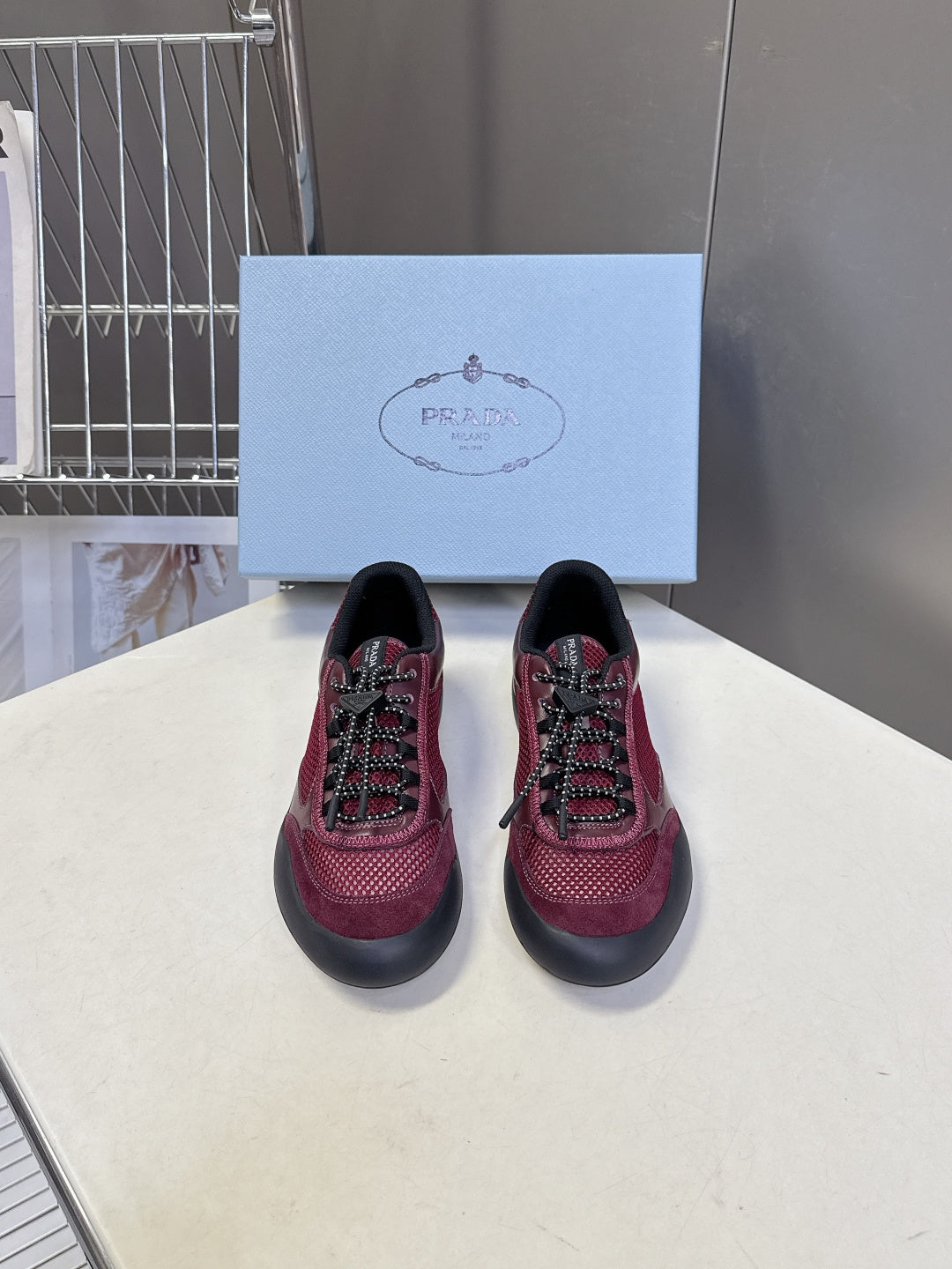 Prada 2026 Speedrock Mesh Fabric Sneaker Mesh Leather 717530