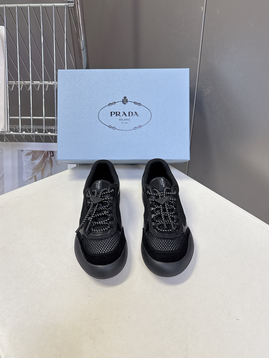 Prada 2026 Speedrock Mesh Fabric Sneaker Mesh Leather 717530