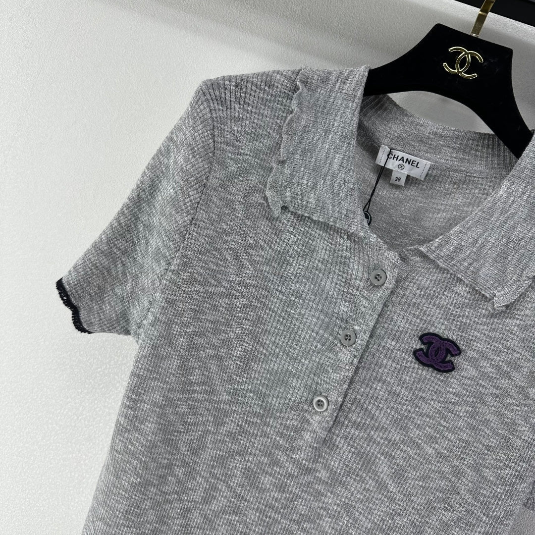 Chanel 2026 Knit Polo Shirt Acrylic 368378