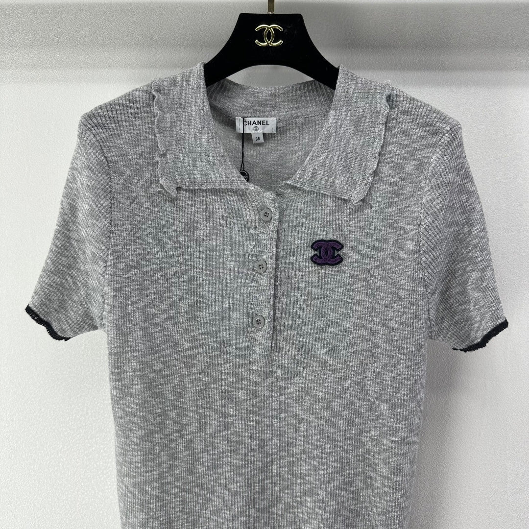 Chanel 2026 Knit Polo Shirt Acrylic 368378