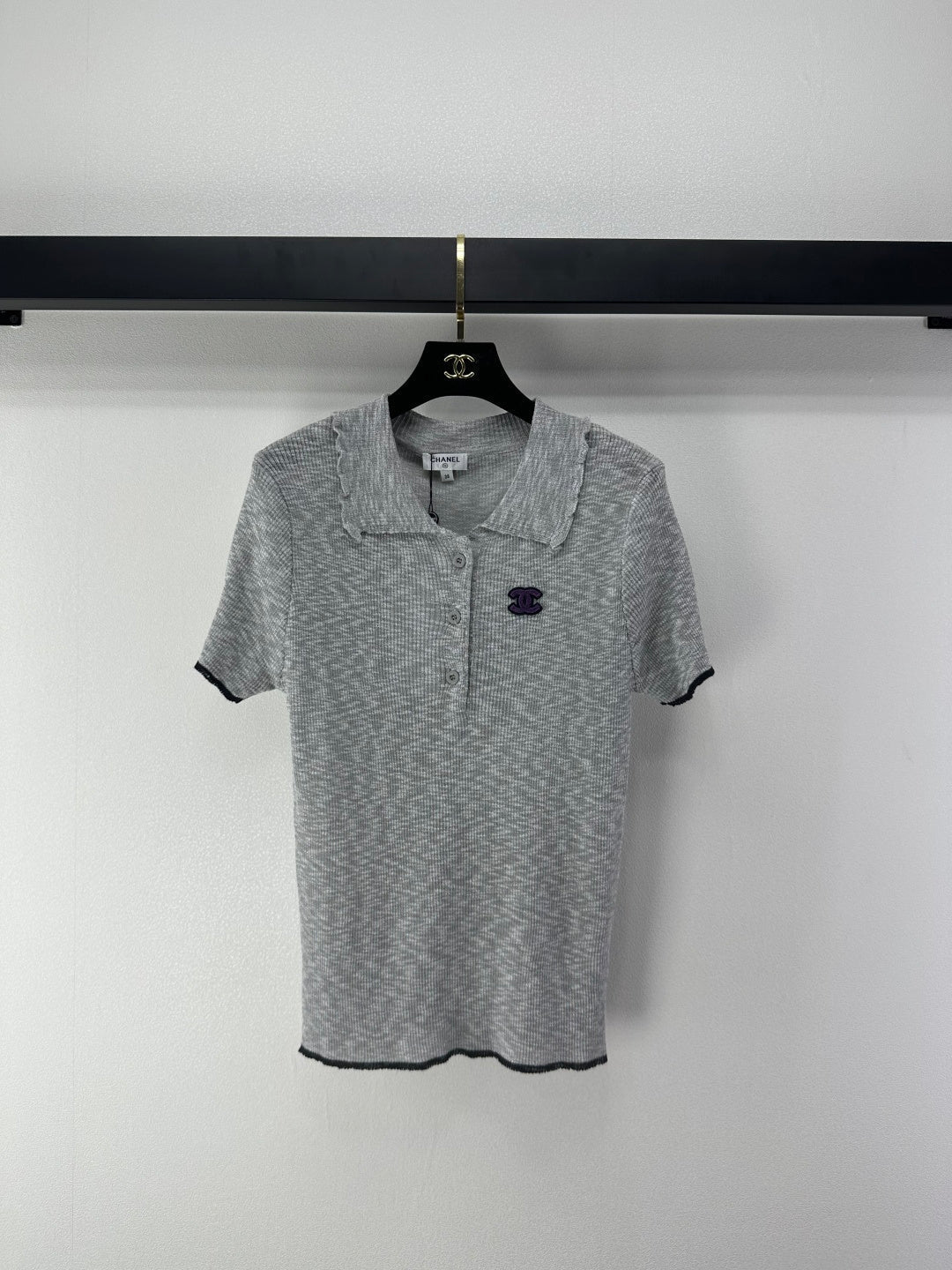 Chanel 2026 Knit Polo Shirt Acrylic 368378