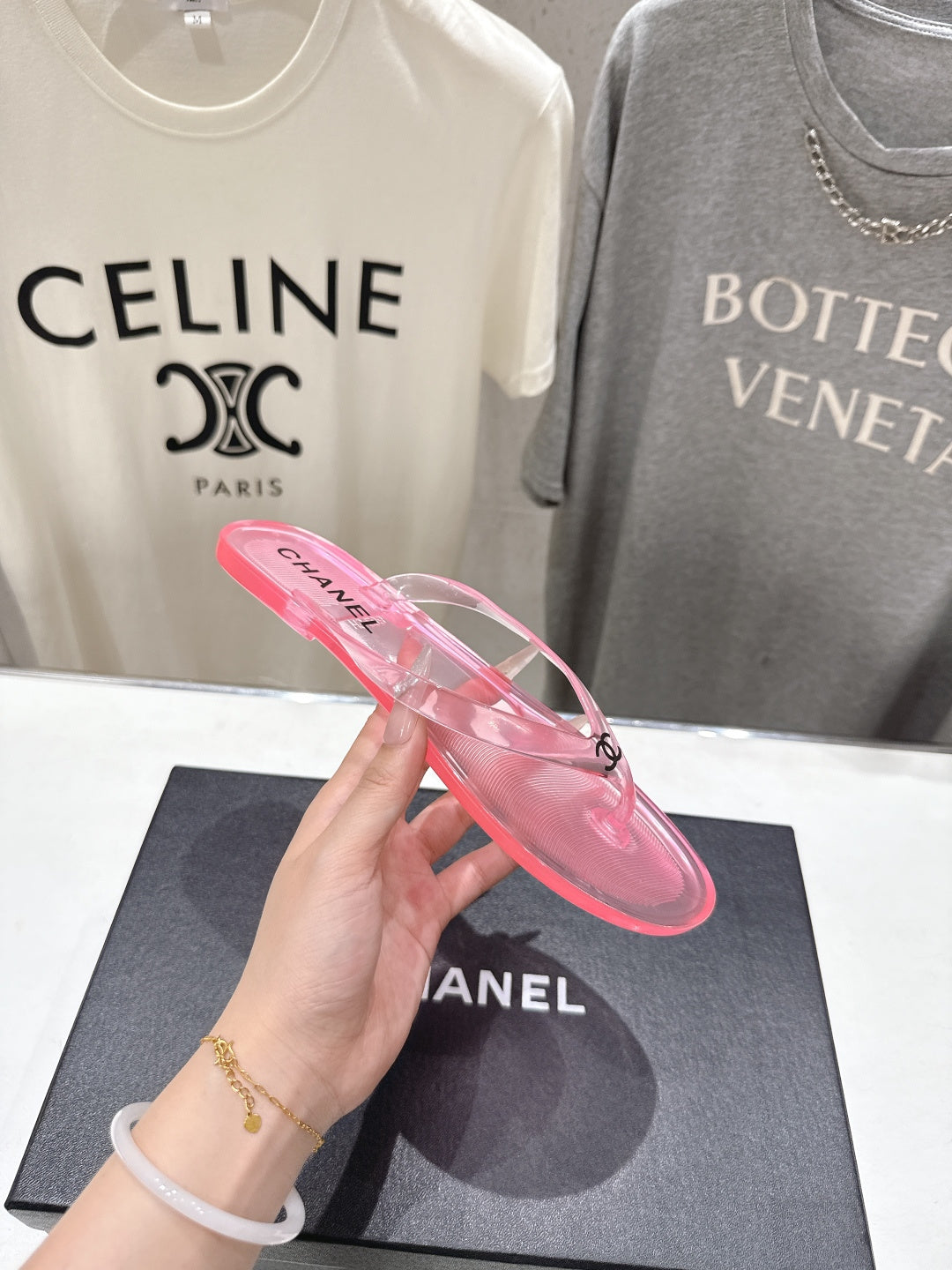 Chanel 2026 Transparent Thong Sandal Plastic Leather 713046