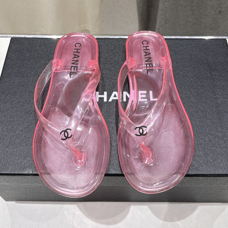 Chanel 2026 Transparent Thong Sandal Plastic Leather 713046