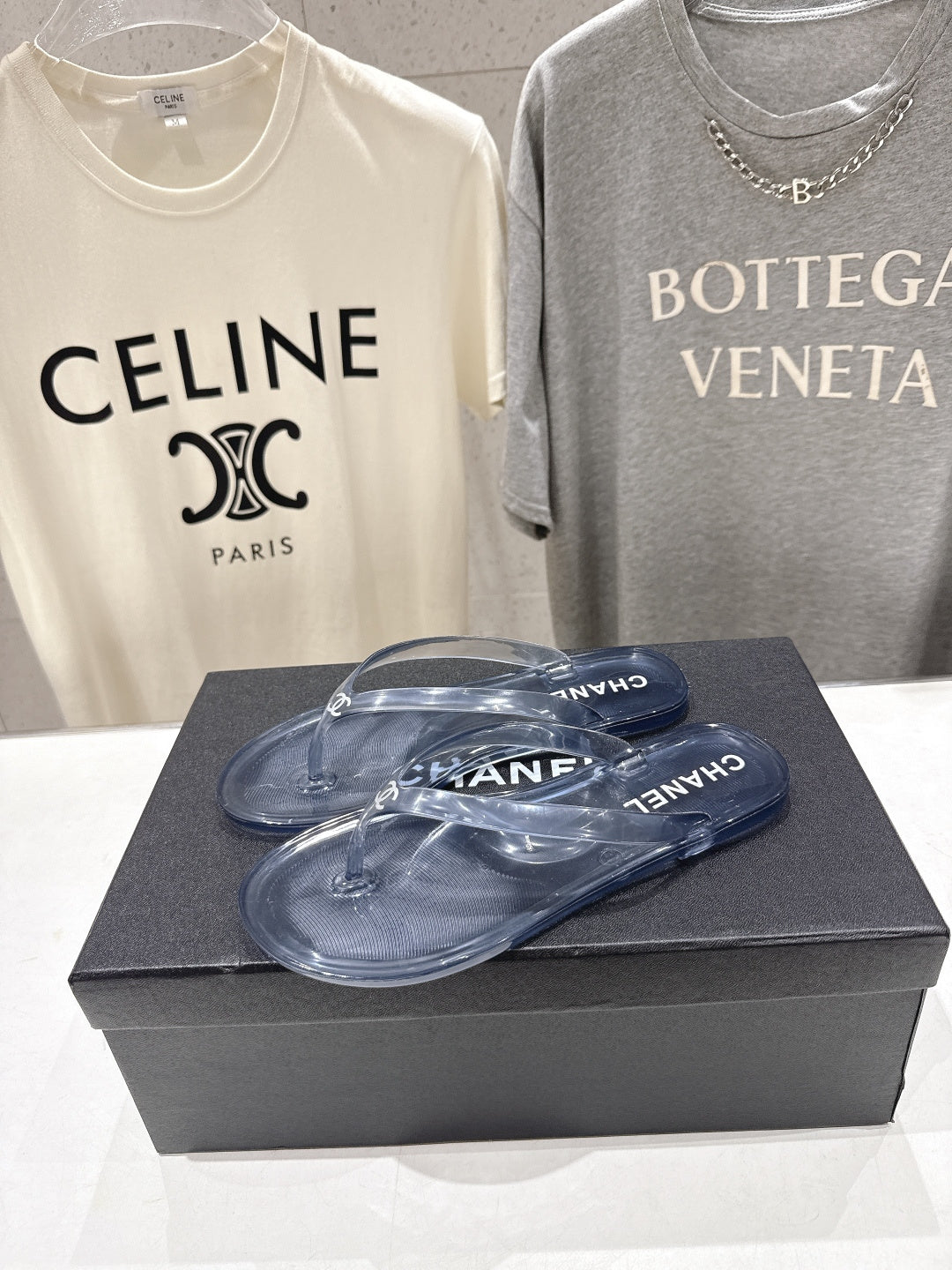 Chanel 2026 Transparent Thong Sandal Plastic Leather 713046