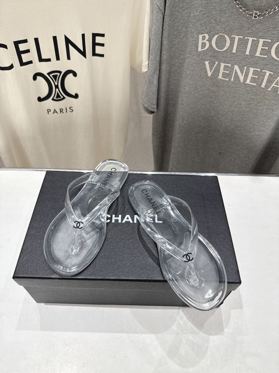 Chanel 2026 Transparent Thong Sandal Plastic Leather 713046