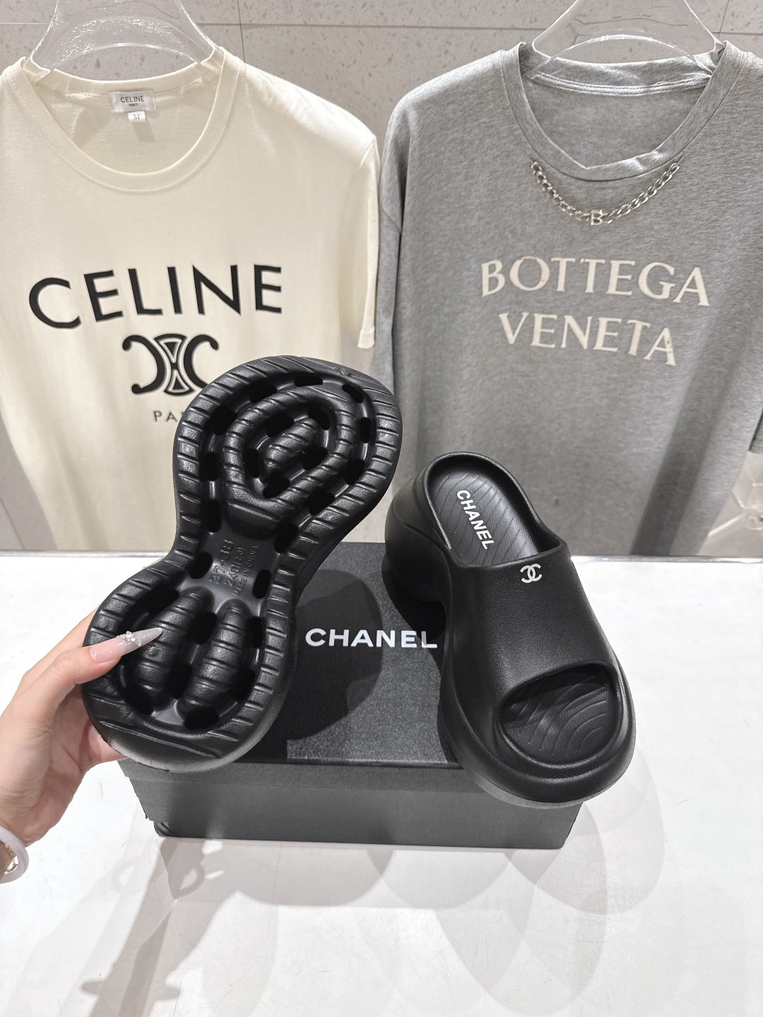 Chanel 2026  Platform Wedge Sandal 50mm Lambskin 713053