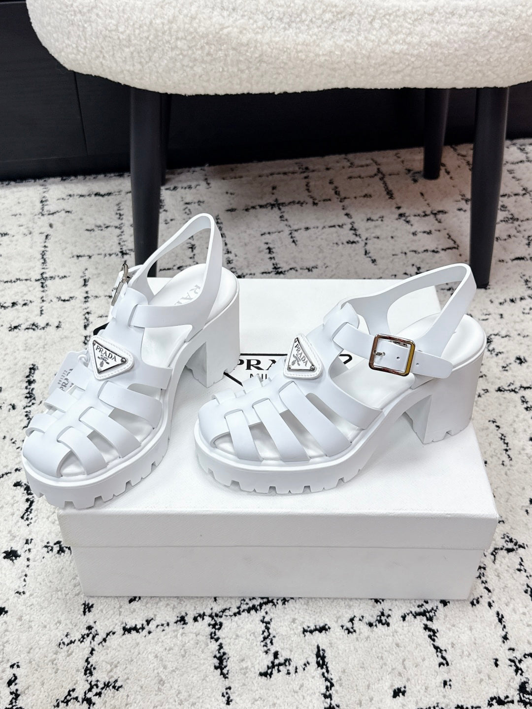 Prada 2026 Monolith Sandals 90mm Rubber 769827