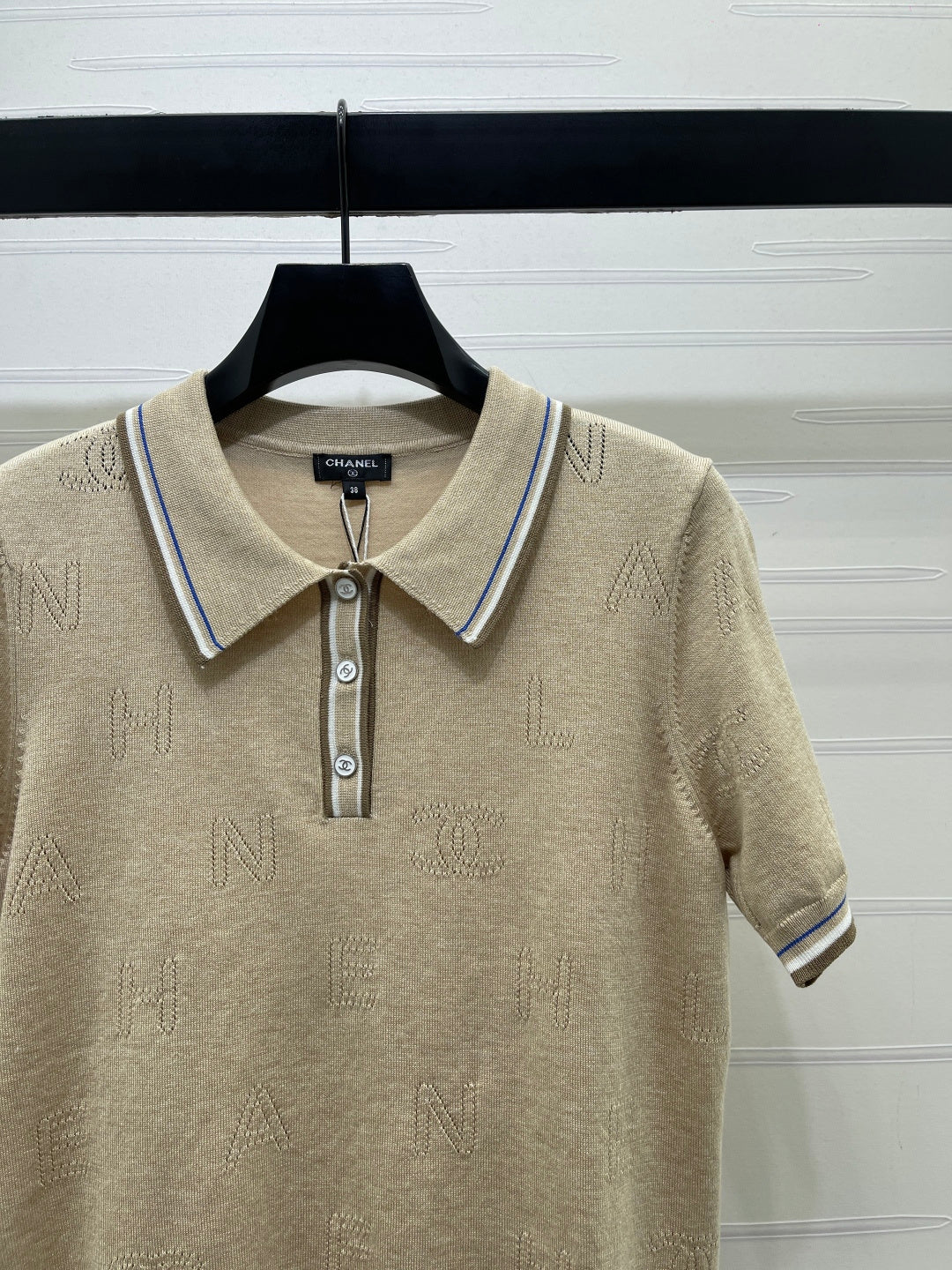 Chanel 2026 Collar Short-sleeved Shirt Cotton Cashmere 380719