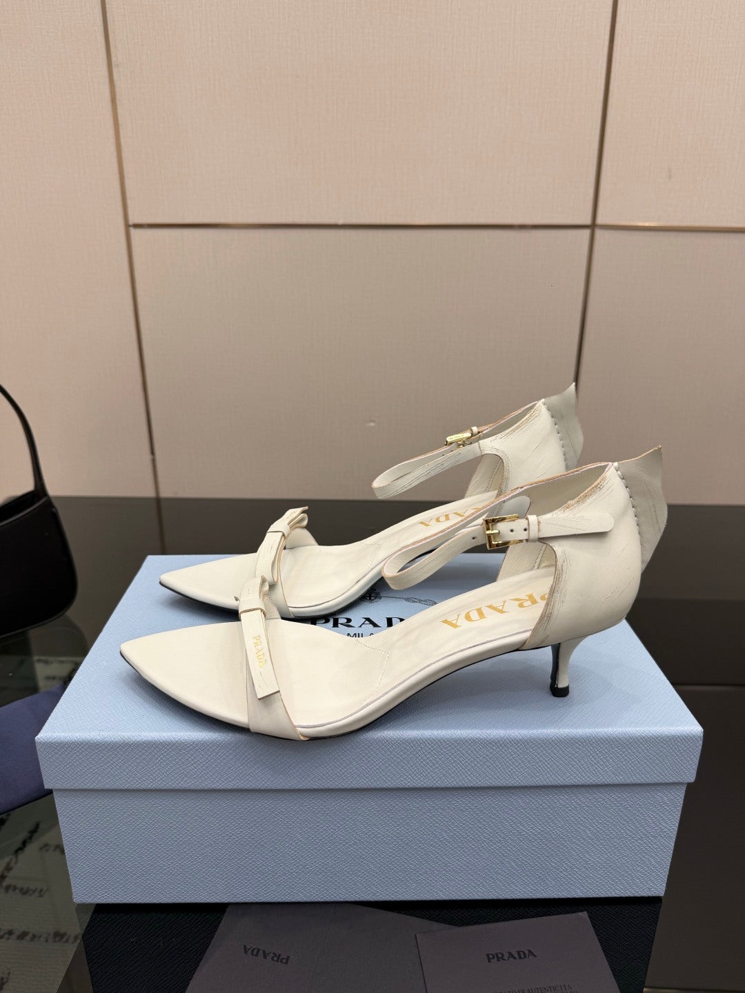 Prada 2026  Pointed-Toe High Heels Sandals 30mm Cowhide 791728