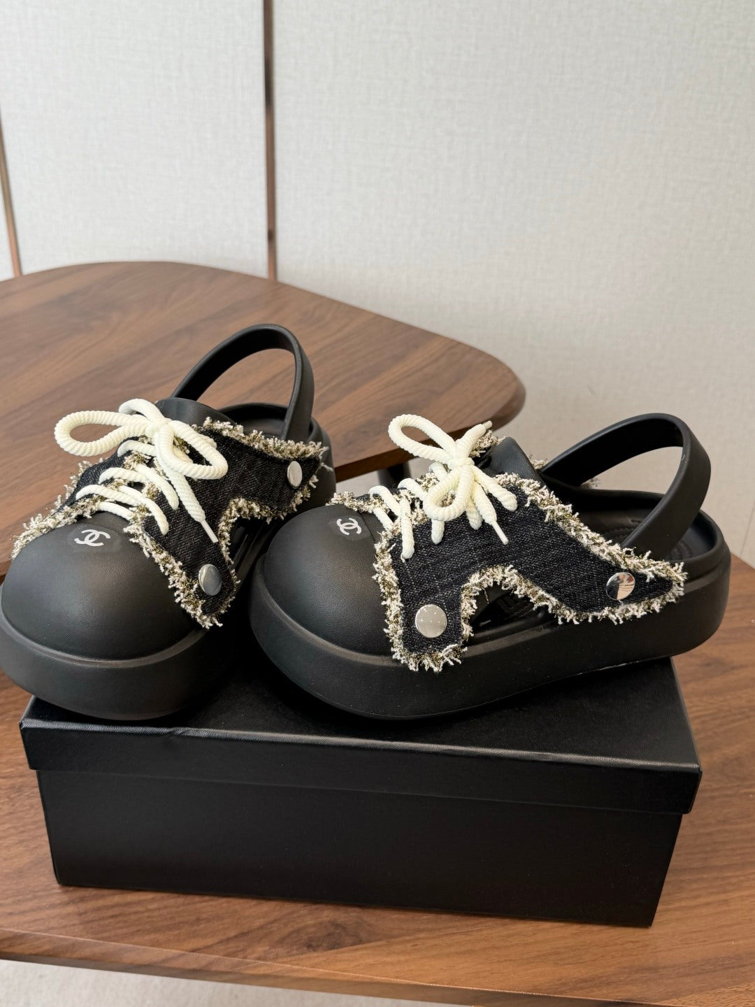 Chanel 2026 Platform Sandals Original Rubber Tweed 833954